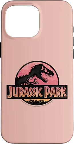 Vista 19 de Funda con logotipo degradado rosa para iPhone 16 Jurassic Park