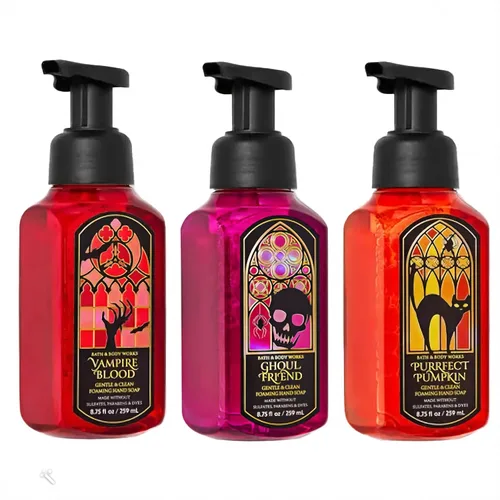 Vista 3 de Bath and Body Works - Trío de jabón de manos espumoso suave para Halloween, amigo ghoul, sangre de vampiro, calabaza purrfect, 8.75 onzas líquidas