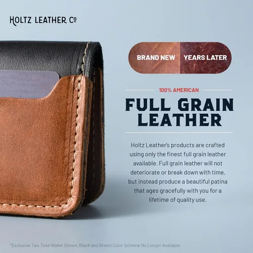 Vista 2 de The Gates Cartera plegable de cuero fino personalizado con clip para dinero (marrón)