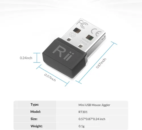 Vista 3 de Rii Mouse Jiggler - Jigglers de ratón USB indetectables con movimiento automático, sin software, Plug & Play, simular movimiento para mantener