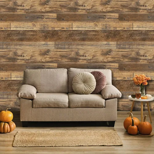 Vista 5 de Papel tapiz auto-adhesivo con diseño de madera de 17.71x236.2 pulgadas, papel de pared desprendible para el hogar, decorativo, sintético