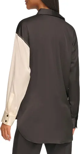 Vista 3 de Karl Lagerfeld Womens Oversized Printed Blouse