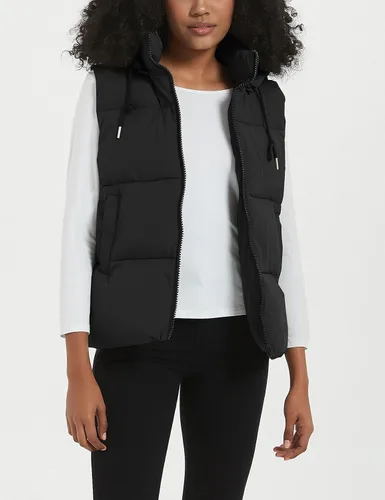 Vista 6 de Flygo Chaleco acolchado de invierno para mujer, cuello alto, con cremallera, acolchado, sin mangas, con bolsillos