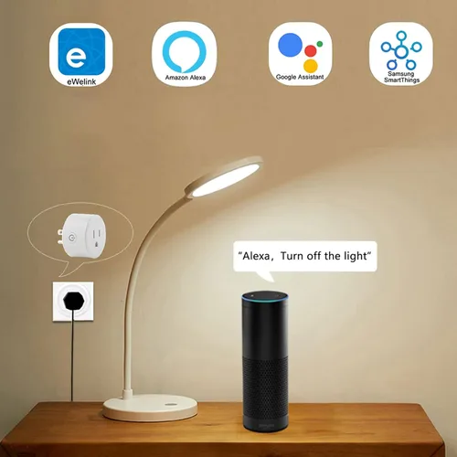 Vista 5 de Zigbee Smart Plug - Adaptador de enchufe inteligente compatible con Alexa, Echo (4ª generación) Echo Plus (2ª) Google Home, SmartThings Hub