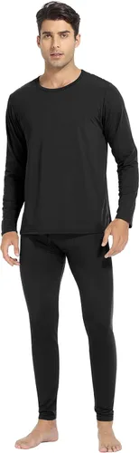 Vista 5 de URATOT Conjunto de 2 ropa interior térmica para hombre, con forro polar, ropa interior térmica suave, largo Johns parte superior inferior