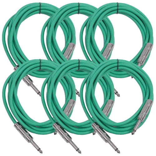 Vista 25 de Seismic Audio Cables de guitarra para altavoces, cables de guitarra TS de ¼ pulgadas, 3 pies, multicolor, paquete de 6 Color múltiple
