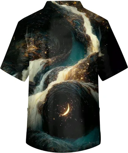 Vista 3 de Camiseta médica marmoleada para hombre, manga corta, cuello en V, talla grande, uniforme de enfermera, con bolsillo grande, tallas S-5XL