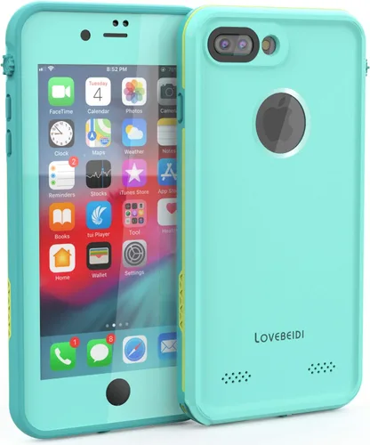 Vista 8 de Funda impermeable para iPhone SE, protector de pantalla integrado totalmente sellado, a prueba de golpes, a prueba de nieve, funda protectora