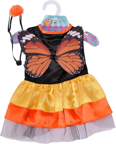 Vista 2 de Rubies Disfraz de mariposa monarca para mascotas para perros o gatos, pequeño