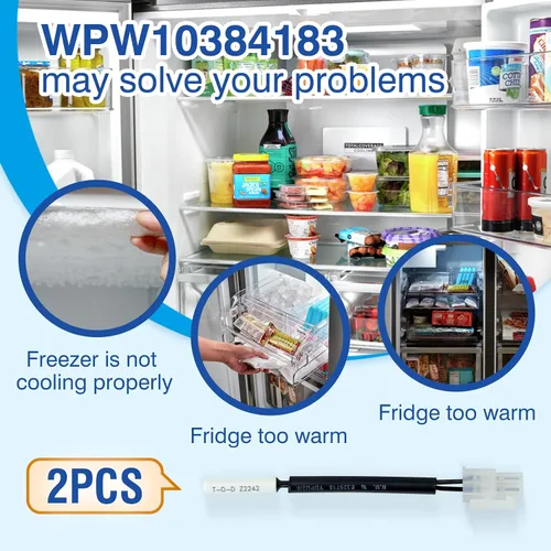 Vista 5 de WPW10384183 W10384183 Termistor para refrigerador - Piezas de repuesto compatibles con Whirlpool Kenmore, Sensor de temperatura de piezas interiores