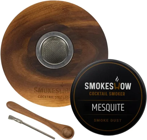 Vista 11 de Ahumador de Cóctel de Madera de Nogal Premium con Seis Latas de 4 oz de Astillas de Madera. Excelente para Whiskey y Old Fashioned. Recubierto