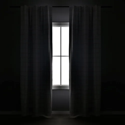 Vista 2 de Lush Decor Urban Square Grid - Par de paneles de cortinas opacas para ventana, 100% forradas, pestaña trasera, bolsillo para barra, 84 pulgadas