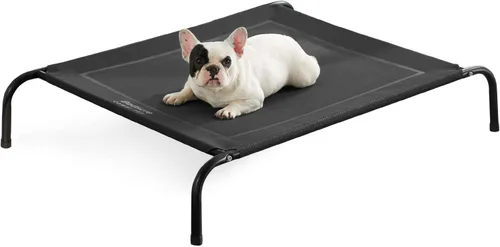 Vista 21 de Bedsure Camas elevadas para perros al aire libre para perros pequeños, cama portátil elevada para mascotas con hamaca para mascotas con patas Gris