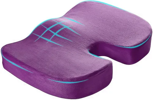 Vista 11 de Cojín para Asiento de Coche, Cojín de Espuma Viscoelástica para Alivio del Dolor de Coxis y Ciática, Cojín de Asiento Ergonómico Cómodo para Silla