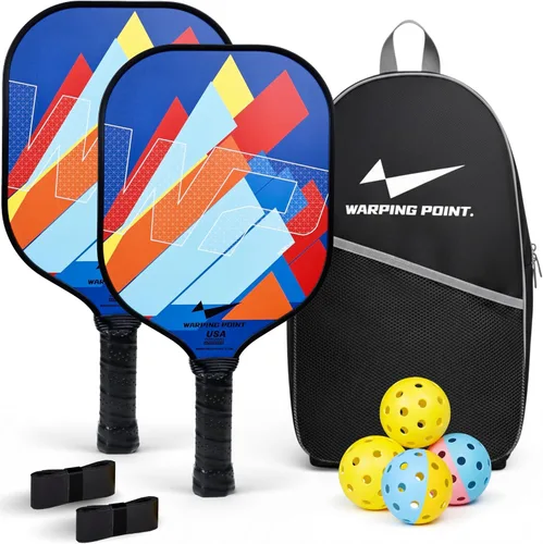 Vista 12 de Juego de 2 palas de pickleball de fibra de vidrio, duraderas y ligeras, aprobadas por USAPA, paquete de 2 raquetas de pickleball para mujeres
