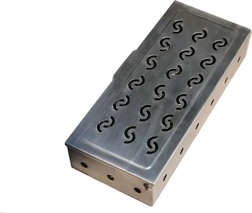Vista 3 de La Cuisine - Caja de ahumador para parrilla de carbón y gas de acero inoxidable, caja de ahumador de virutas de madera para barbacoa, mejora