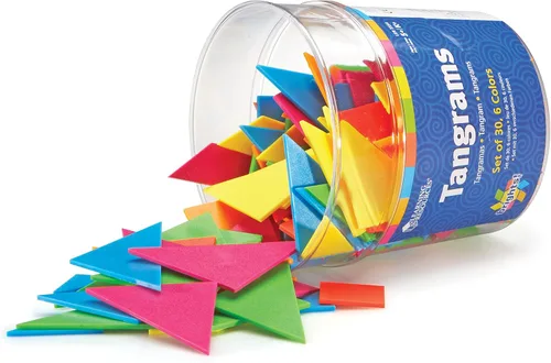Vista 2 de Learning Resources Brights! Tangrams Class Pack, reconocimiento de forma, 30 piezas de plástico, a partir de 5 años