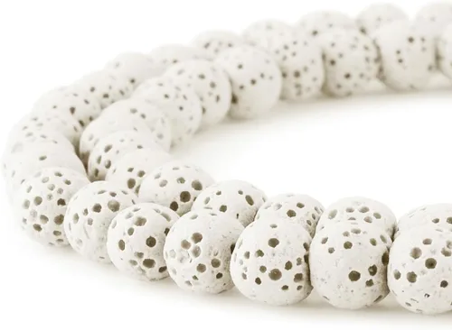 Vista 7 de Abalorios de piedra de lava de la marca Beadnova, de 0.24 a 0.48 pulgada, para hacer joyas y accesorios, Gema, Negro, 8mm