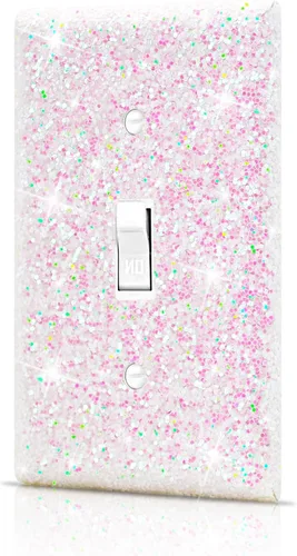 Vista 12 de Dengduoduo Placas de pared, cubierta decorativa para interruptor de luz, cubiertas decorativas de tomacorrientes, diamantes de imitación plateados
