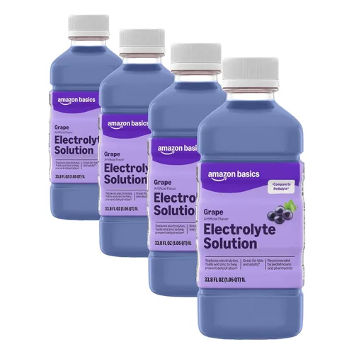 Vista 10 de Amazon Basic Care - Solución de electrolitos, sustituye a electrolitos, uva, 33.8 onzas líquidas (paquete de 1)