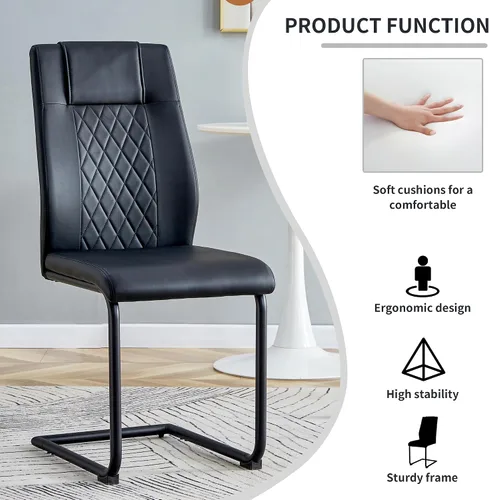Vista 5 de gopop Juego de 4 sillas de comedor, modernas sillas de cocina y comedor con patas de metal galvanizado, sillas laterales tapizadas para comedor