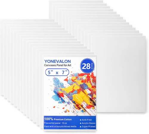 Vista 11 de YOURSORTER Mini Lienzo para pintar 4x4 pulgadas, paquete de 20 pequeños lienzos para pintar para novatos y artistas, imprimados con gesso libres