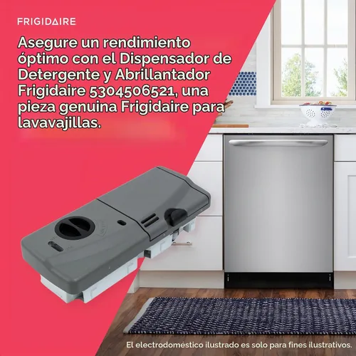 Vista 5 de Frigidaire 5304506521 - Dispensador de detergente y enjuague para lavavajillas