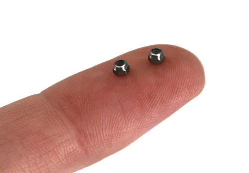 Vista 2 de Tuercas profesionales para diapasón, inserción de nailon, acero inoxidable, plata (paquete de 6) - Teak Tuning