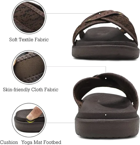 Vista 6 de ONCAI Sandalias cruzadas para hombre, soporte de arco, sandalias deportivas con plantilla ortopédica para fascitis plantar