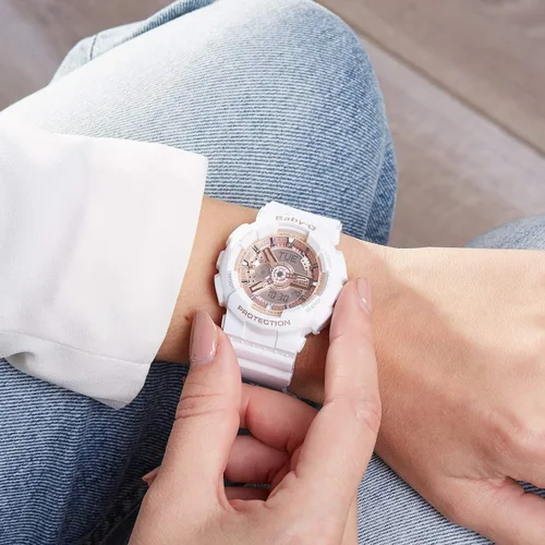 Vista 6 de Casio Baby - Reloj clásico para mujer en resina con temporizador acústico diario de alarma y luz LED resistente al agua y a los golpes