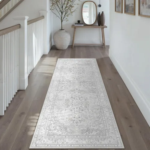 Vista 88 de PureCozy Alfombra de área beige de 2 x 3 pulgadas, lavable, vintage, pequeña, para entrada, cocina, suave, retro, floral, de pelo bajo, tapete