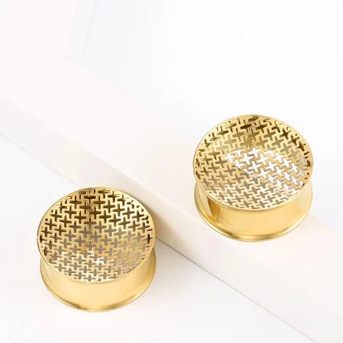 Vista 7 de 1 par de tapones para los oídos clásicos de acero inoxidable 316, hipoalergénicos, calibre 0.315 in-0.984 in (0G-1") Piercing para el cuerpo, 1 par