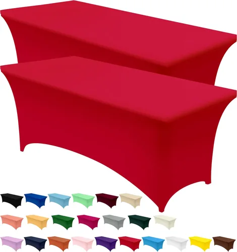 Vista 85 de Utopia Kitchen Mantel rectangular de spándex de 4 pies [1 unidad, negro] 200 GSM elástico, ajustado, lavable y resistente a las arrugas, cubierta