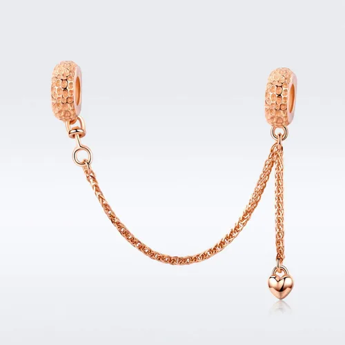 Vista 5 de ABAOLA - Dije con cadena de seguridad, con corazón de plata de ley 925, compatible con pulseras y collares Pandora