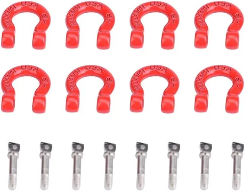 Vista 8 de HERCHR Gancho de remolque RC, 8 piezas de metal RC con hebilla de remolque con hebilla de remolque, grillete de bloqueo de enganche, accesorios