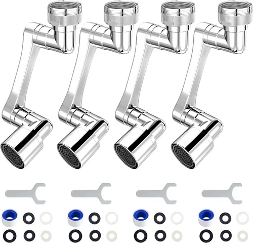 Vista 9 de Extensor de grifo giratorio de 1080° con 2 funciones, extensión de fregadero giratoria resistente, brazo robótico giratorio universal, extensión