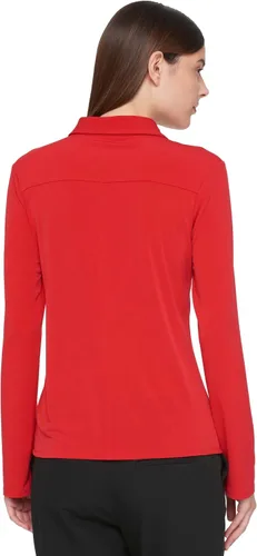 Vista 2 de Tommy Hilfiger Top de manga larga con cuello y botones frontales para mujer