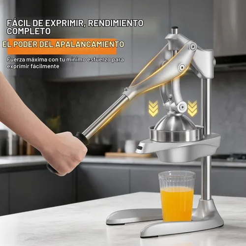 Vista 3 de Exprimidor manual, prensa de jugo de encimera de acero inoxidable para cítricos