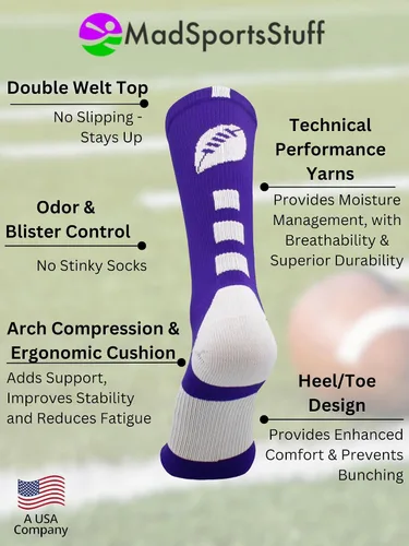 Vista 3 de MadSportsStuff Calcetines de fútbol juvenil para niños o hombres, accesorios de regalo de fútbol de longitud completa