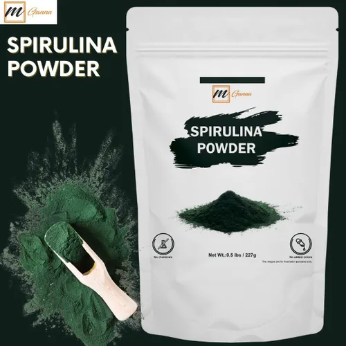 Vista 3 de Polvo 100% espirulina/polvo de algas verdes azules 0.5 libras / 8.01 oz