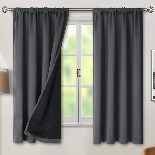 Vista 67 de BGment - Cortinas opacas para sala de estar de 63 pulgadas de largo, juego de 2 paneles, cortinas para oscurecer toda la habitación, cortinas
