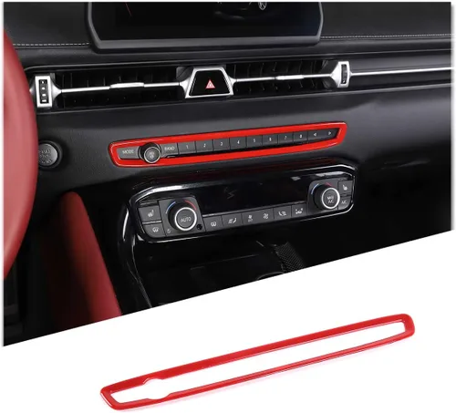 Vista 8 de Marco de perilla de volumen de consola central compatible con Toyota Supra GR A90 A91 MK5 2019-2026, marco decorativo de perilla de interruptor