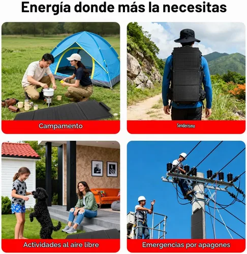 Vista 7 de Soshine Cargador de panel solar de 30 W, panel solar plegable portátil con 3 puertos USB (USB-A QC3.0 y 2 USB-C), impermeable IP67 para senderismo