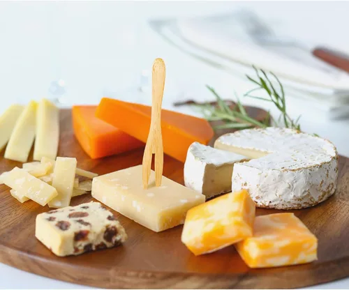 Vista 4 de Maison du Fromage - Mini tenedores reutilizables para servir, bambú bruñido, 2 juegos de 6