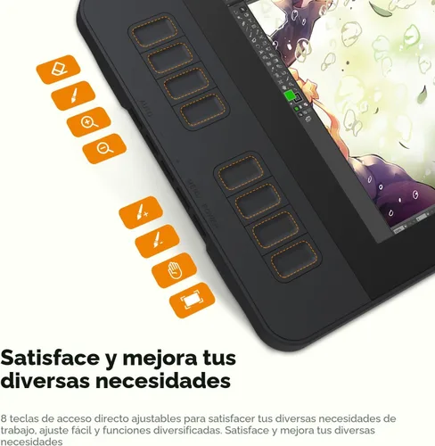Vista 5 de GAOMON PD1161 Tableta de dibujo con pantalla, inclinación, 8 teclas de Negro