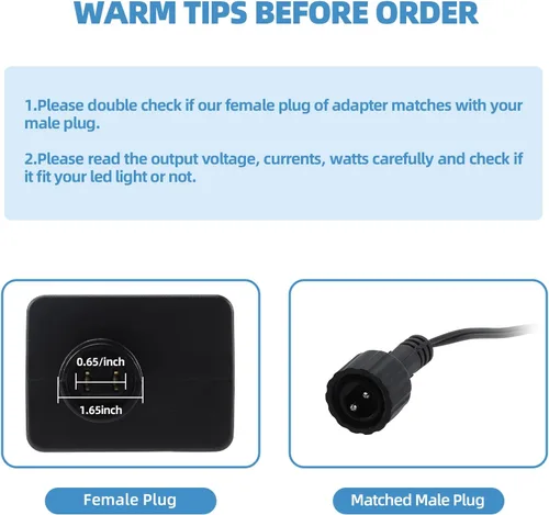 Vista 4 de Adaptador inflable de repuesto para patio - Transformador de 1.5A enchufe de EE. UU. para decoraciones inflables de Halloween, Navidad y Acción