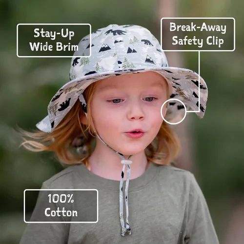 Vista 3 de JAN & JUL Breathable Cotton Sun Hat with 50+ UPF Protection for Toddler Boys