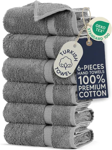 Vista 18 de Towel Bazaar Juego de toallas de 8 piezas, 100% algodón turco, color negro