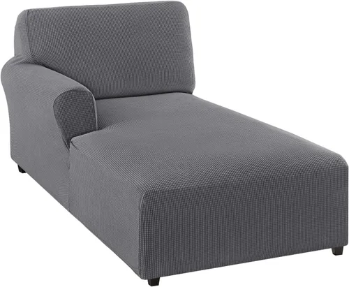 Vista 31 de FantasDecor Funda Elástica para Chaise Lounge Funda de Silla con Patrón de Celosía con Reposabrazos para Sala de Estar Dormitorio Doble Brazo Tela
