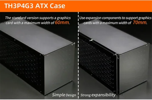 Vista 2 de TH3P4G3 Thunderbolt-Compatible GPU Dock Case- Marco de metal con ventiladores de refrigeración de pantalla OLED para fuente de alimentación ATX SFX
